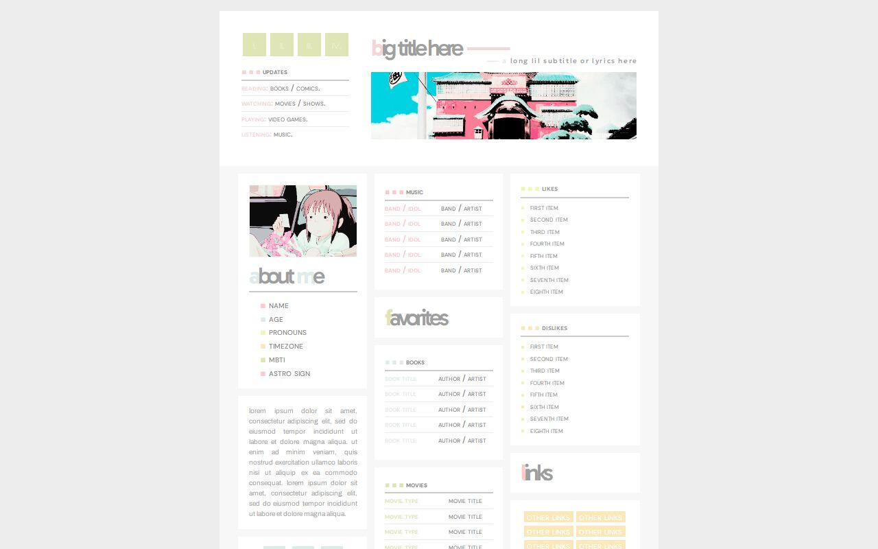 Aesthetic Carrd Templates